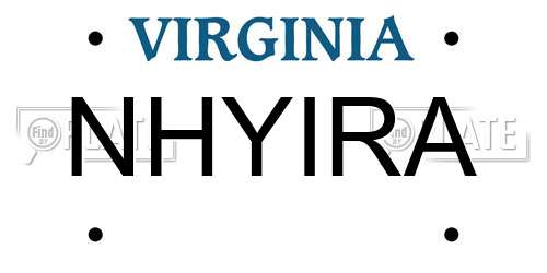 NHYIRA Virginia License Plate