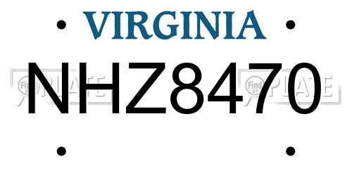NHZ8470 Virginia License Plate
