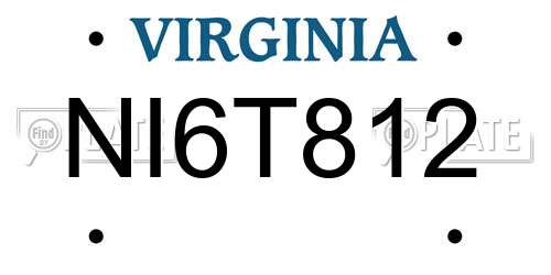 NI6T812 Virginia License Plate