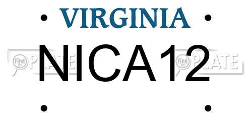 NICA12 Virginia License Plate
