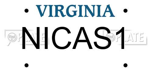 NICAS1 Virginia License Plate