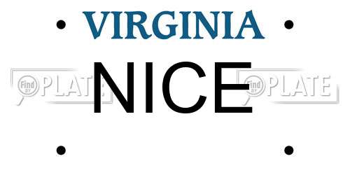 NICE Virginia License Plate