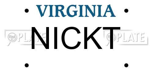 NICKT Virginia License Plate