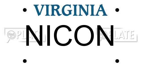 NICON Virginia License Plate