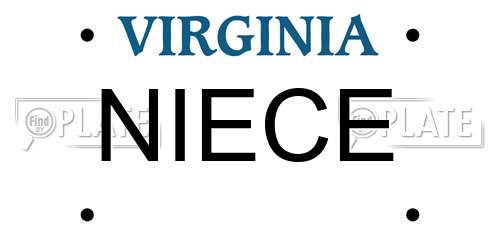 NIECE Virginia License Plate