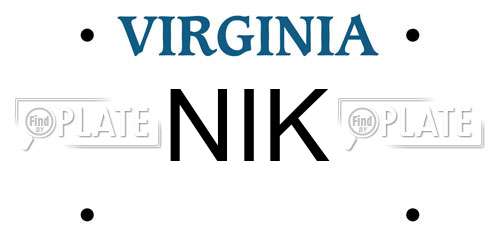 NIK Virginia License Plate