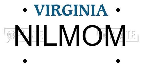 NILMOM Virginia License Plate