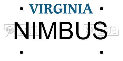 NIMBUS Virginia License Plate