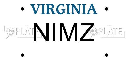 NIMZ Virginia License Plate