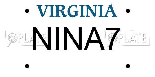 NINA7 Virginia License Plate