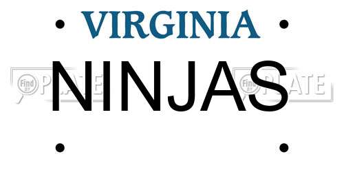 NINJAS Virginia License Plate