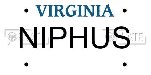 NIPHUS Virginia License Plate