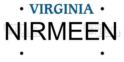 NIRMEEN Virginia License Plate