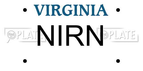 NIRN Virginia License Plate