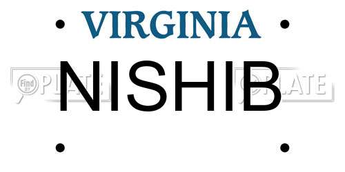 NISHIB Virginia License Plate