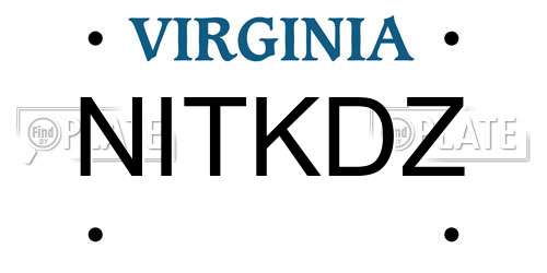 NITKDZ Virginia License Plate