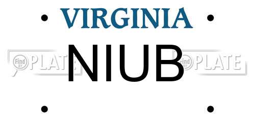 NIUB Virginia License Plate