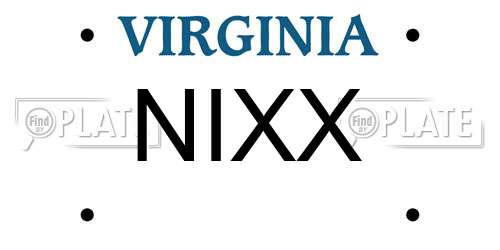 NIXX Virginia License Plate