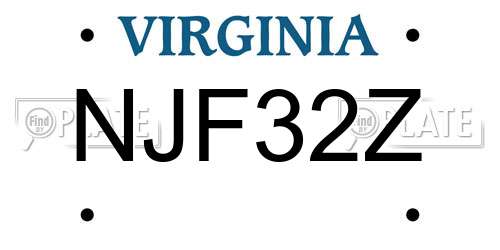 NJF32Z Virginia License Plate