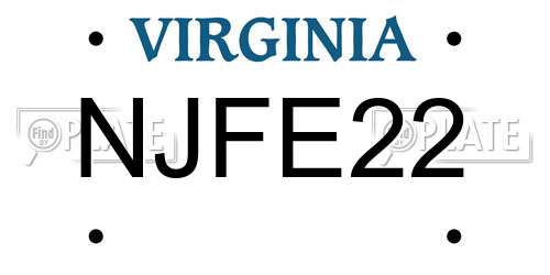 NJFE22 Virginia License Plate