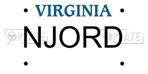 NJORD Virginia License Plate