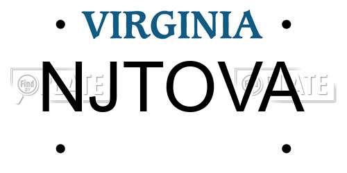 NJTOVA Virginia License Plate