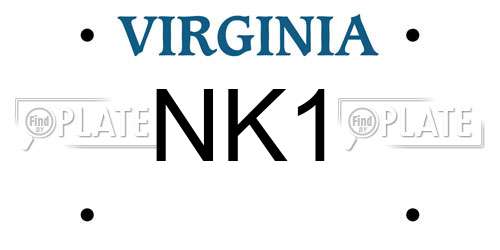 NK1 Virginia License Plate