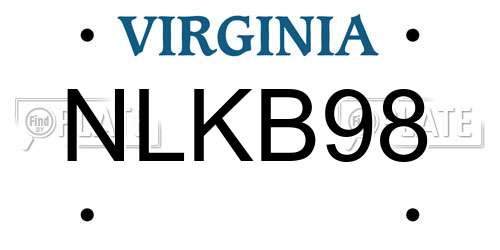 NLKB98 Virginia License Plate