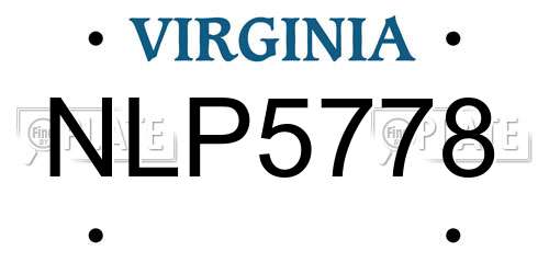 NLP5778 Virginia License Plate