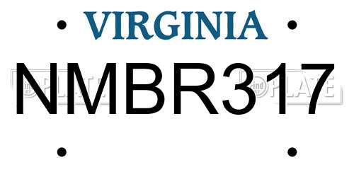 NMBR317 Virginia License Plate