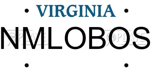 NMLOBOS Virginia License Plate