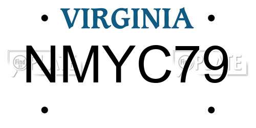 NMYC79 Virginia License Plate