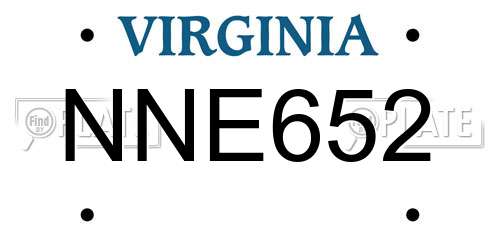 NNE652 Virginia License Plate
