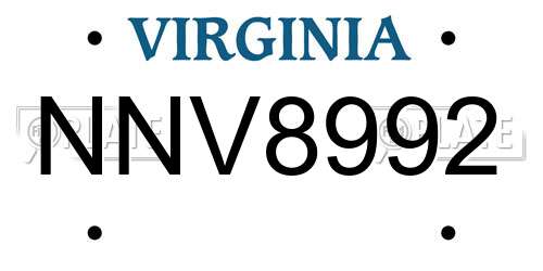 NNV8992 Virginia License Plate
