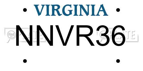 NNVR36 Virginia License Plate