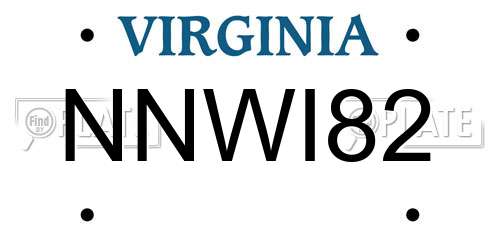 NNWI82 Virginia License Plate