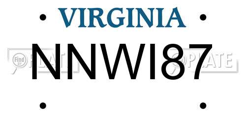 NNWI87 Virginia License Plate