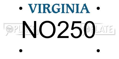 NO250 Virginia License Plate