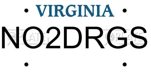 NO2DRGS Virginia License Plate