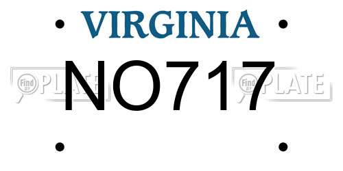 NO717 Virginia License Plate