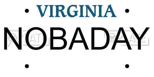 NOBADAY Virginia License Plate