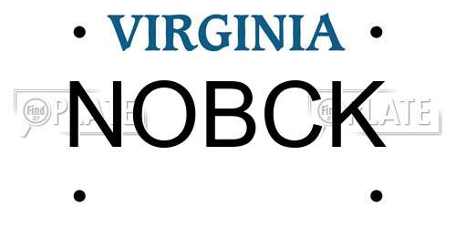 NOBCK Virginia License Plate