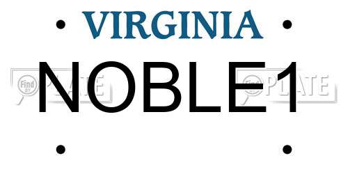 NOBLE1 Virginia License Plate