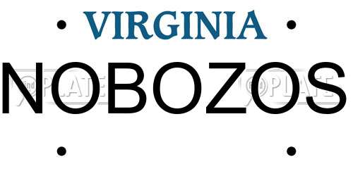 NOBOZOS Virginia License Plate