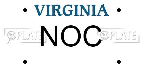 NOC Virginia License Plate