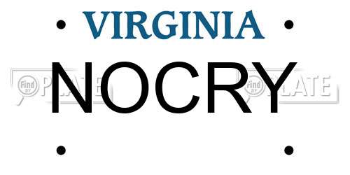 NOCRY Virginia License Plate
