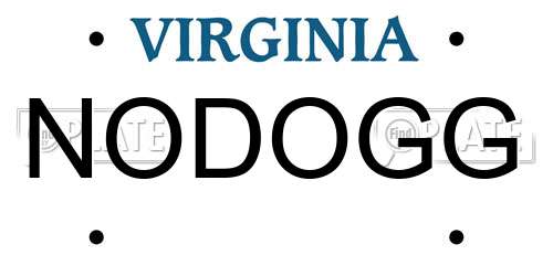 NODOGG Virginia License Plate