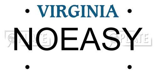 NOEASY Virginia License Plate