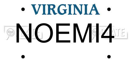 NOEMI4 Virginia License Plate
