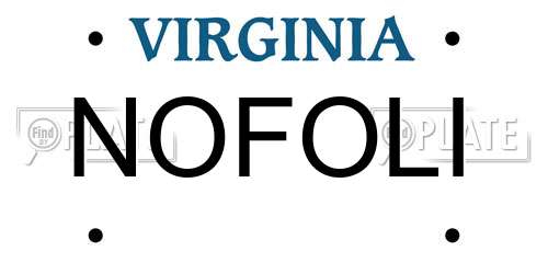 NOFOLI Virginia License Plate